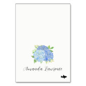 Blauwe Hydrangea Naam Vis en zeevruchten Maaltijd  Kaart (Voorkant)