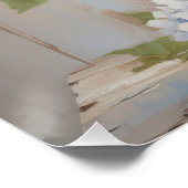 Blauwe Hydrangea olieverfschilderij Muurkunst Perfect Poster (Hoek)