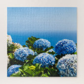 Blauwe hydrangea op gradiëntoceaan legpuzzel (Verticaal)