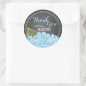 Blauwe hydrangea op het bord Hartelijk dank Ronde Sticker (Tas)