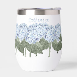 Blauwe Hydrangea Op maat gemaakte naam Geïsoleerde