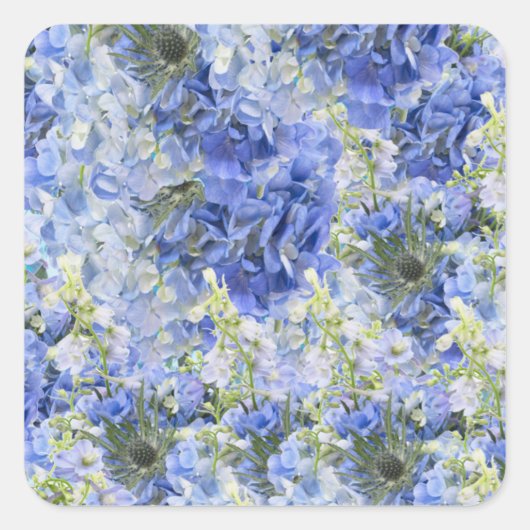 Blauwe Hydrangea Patroon Sticker Personaliseer (Voorkant)
