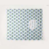 Blauwe Hydrangea Patterned Party Achtergrond Wandkleed (Voorkant (horizontaal))