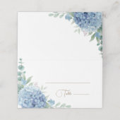blauwe hydrangea plaatskaartje (Buitenkant ongevouwen)