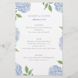 Blauwe Hydrangea Rand Klassiek Huwelijkspapier Men Flyer