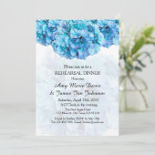 Blauwe hydrangea repetitie diner uitnodiging hydra (Staand voorkant)
