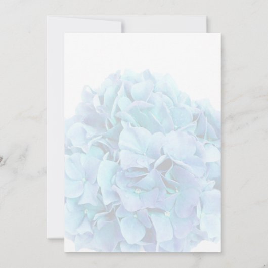 Blauwe hydrangea repetitie diner uitnodiging hydra (Achterkant)