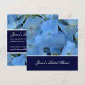 Blauwe hydrangea/romantisch vrijgezellenfeest/brui kaart (Voorkant / Achterkant)