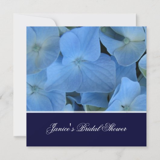 Blauwe hydrangea/romantisch vrijgezellenfeest/brui kaart (Voorkant)