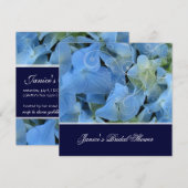 Blauwe hydrangea/romantisch vrijgezellenfeest/brui kaart (Voorkant / Achterkant)