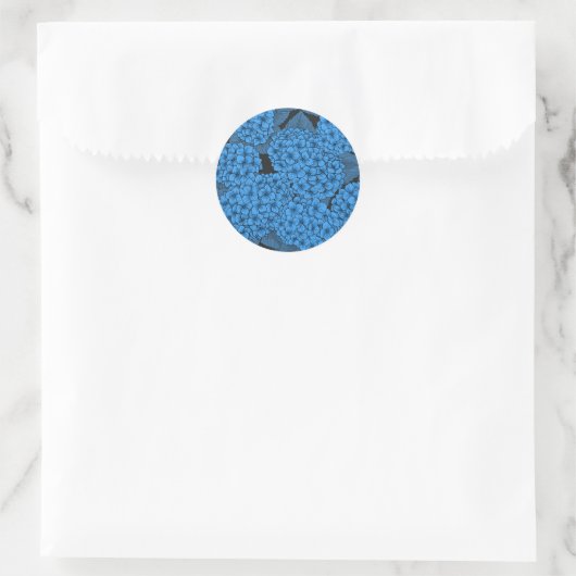 Blauwe hydrangea ronde sticker (Tas)