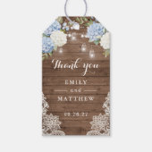 Blauwe Hydrangea Rustieke Houten Kant String Light Cadeaulabel (Voorkant)