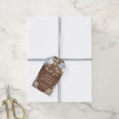 Blauwe Hydrangea Rustieke Houten Kant String Light Cadeaulabel (Met Touw)