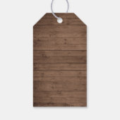 Blauwe Hydrangea Rustieke Houten Kant String Light Cadeaulabel (Achterkant)