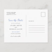 Blauwe Hydrangea Save the Date Uitnodiging Postcar (Achterkant)