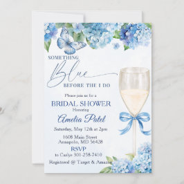 Blauwe Hydrangea Something Blue Bruidsfeest  Kaart