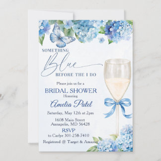 Blauwe Hydrangea Something Blue Bruidsfeest Kaart