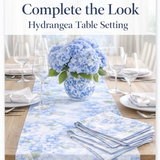 Blauwe Hydrangea Tafelloper