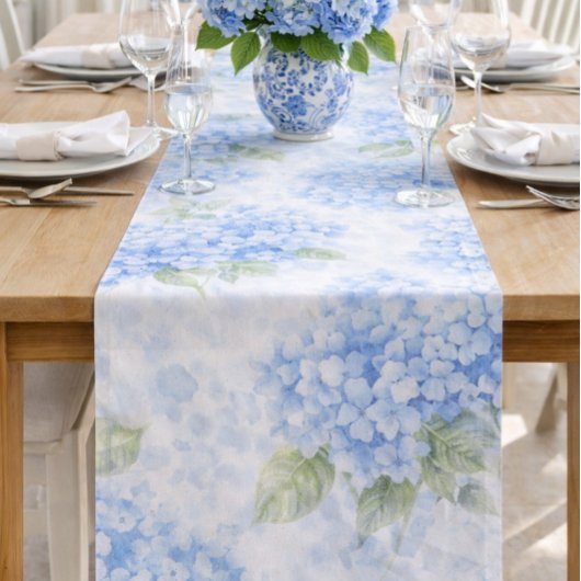 Blauwe Hydrangea Tafelloper