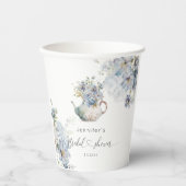 Blauwe Hydrangea theepartij bruidsdouche Papieren Bekers (Voorkant)