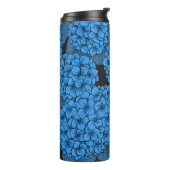 Blauwe hydrangea thermosbeker (Gedraaid links)