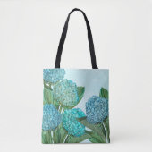 Blauwe Hydrangea Tote Tas (Voorkant)
