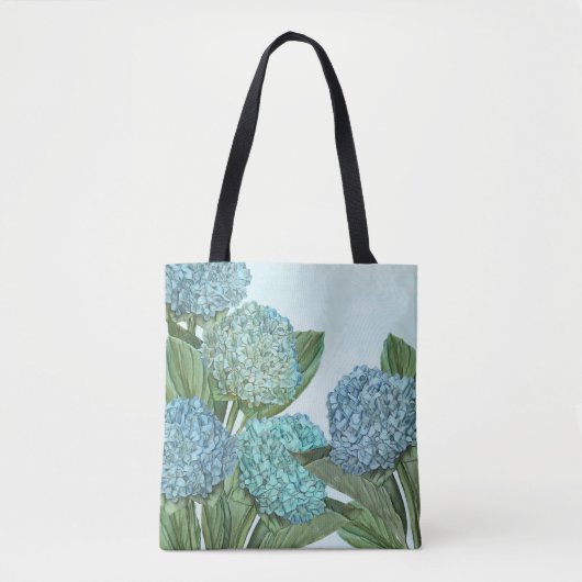 Blauwe Hydrangea Tote Tas (Voorkant)