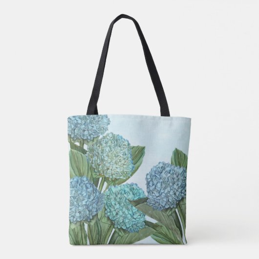 Blauwe Hydrangea Tote Tas (Achterkant)