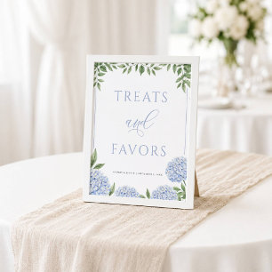 Blauwe Hydrangea Traktaties en Favorieten Bruiloft Poster