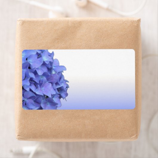 Blauwe Hydrangea trouwlabels Etiket (Insitu)
