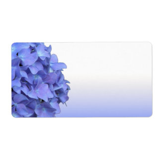 Blauwe Hydrangea trouwlabels Etiket