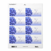 Blauwe Hydrangea trouwlabels Etiket (Full Sheet)