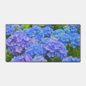 Blauwe Hydrangea Tuin Bloemen Bureau Mat Pad (Voorkant)