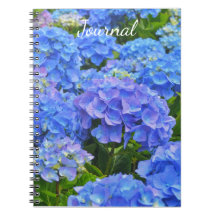 Blauwe Hydrangea Tuin Bloemen Journal Spiral