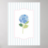 Blauwe Hydrangea Wall Art Print (Voorkant)