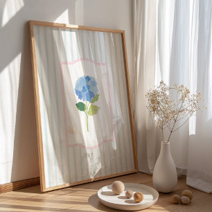Blauwe Hydrangea Wall Art Print