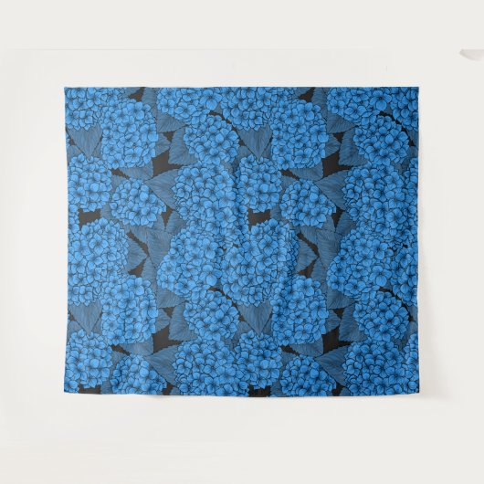 Blauwe hydrangea wandkleed (Voorkant (horizontaal))