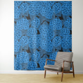 Blauwe hydrangea wandkleed (In situ)