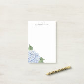 Blauwe Hydrangea Waterverf Bloei Persoonlijk Post-it® Notes (Op bureau)
