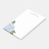 Blauwe Hydrangea Waterverf Bloei Persoonlijk Post-it® Notes (Schuin)