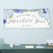 Blauwe Hydrangea Welkom Bruidsdouche Banner (Beurs)