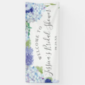 Blauwe Hydrangea Welkom Bruidsdouche Banner (Verticaal)
