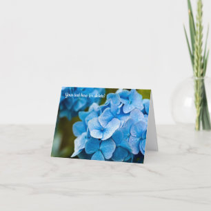 Blauwe Hydrangea wenskaart Bedankkaart