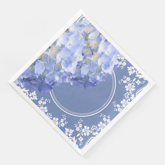 Blauwe Hydrangea White Lace Party bruiloft recepti Servet (Hoek)