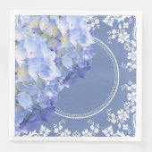 Blauwe Hydrangea White Lace Party bruiloft recepti Servet (Voorkant)