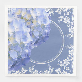Blauwe Hydrangea White Lace Party bruiloft recepti Servet