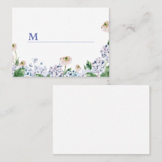 Blauwe Hydrangea Witte Roos 100e Verjaardag Plaatskaartje (Voorkant / Achterkant)