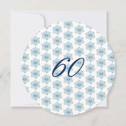Blauwe Hydrangeas 60e Verrassingsverjaardagsfeestj Kaart (Achterkant)