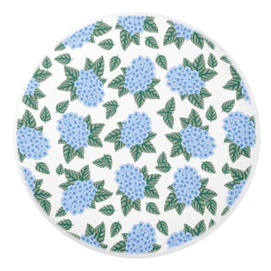 Blauwe Hydrangeas Aangepaste Keramische knop (Voorkant)