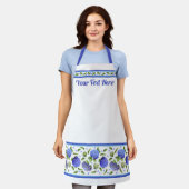 Blauwe Hydrangeas Bloemen Botanisch Gepersonalisee Schort (Gedragen)